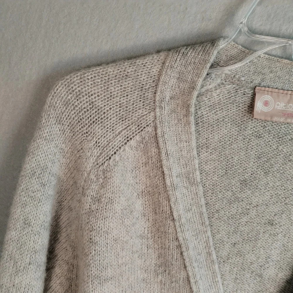 VTG Pitlochry Scotland Shetland Wool Cardigan Sweater Men's 44 Large Beige Tan